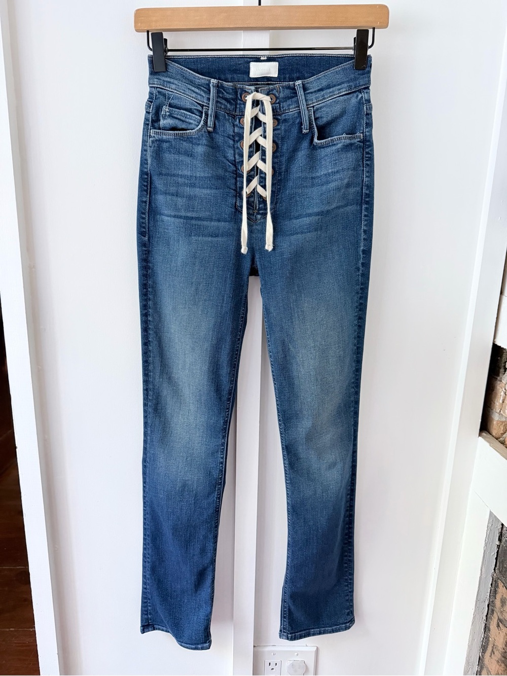 MOTHER the lace up dazzler ankle jean